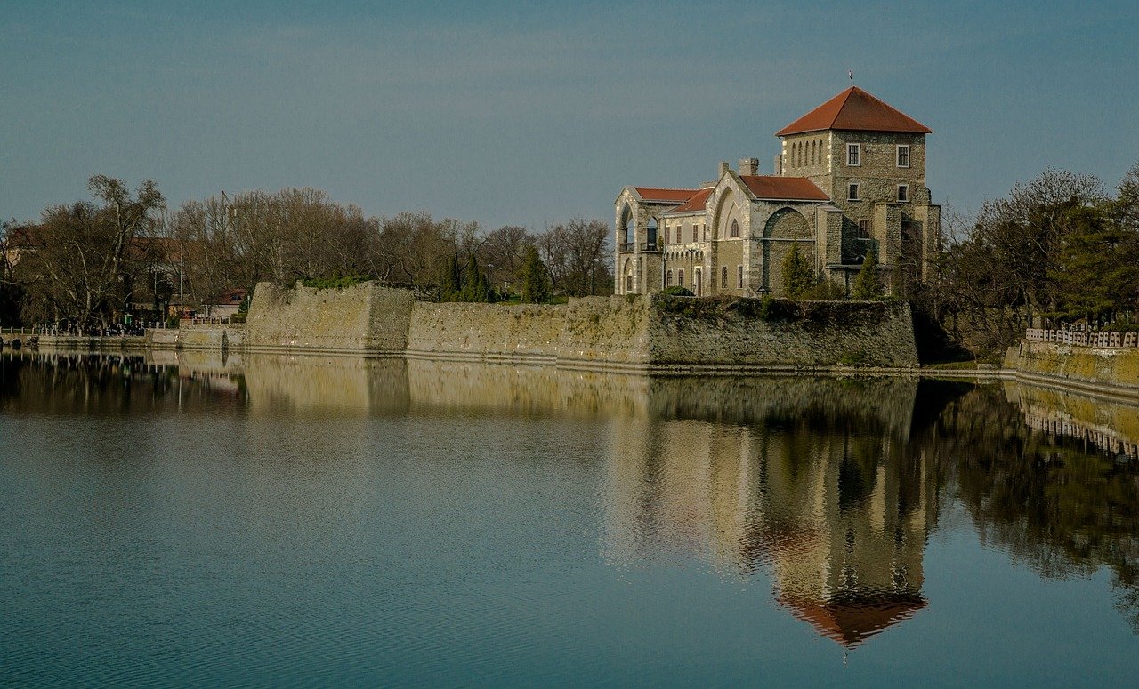 Home tata, castle, lakeside, spring, nature, middle ages, lake